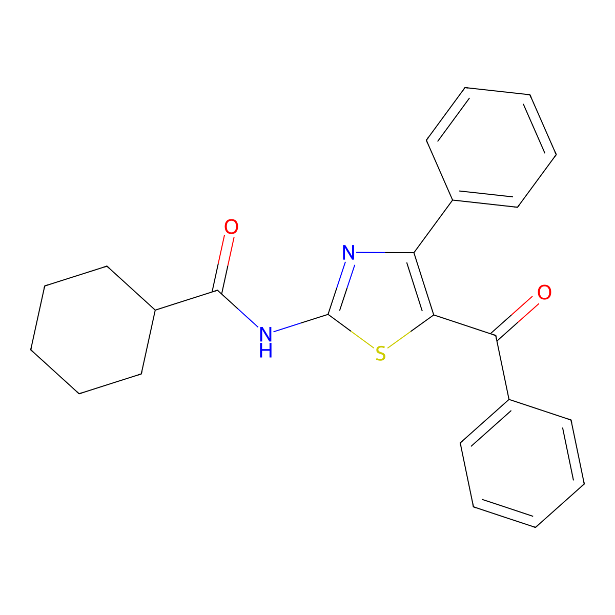 N-(5-benzoyl-4-phenyl-1,3-thiazol-2-yl)cyclohexanecarboxamide molecular structure, CAS 330191-13-4