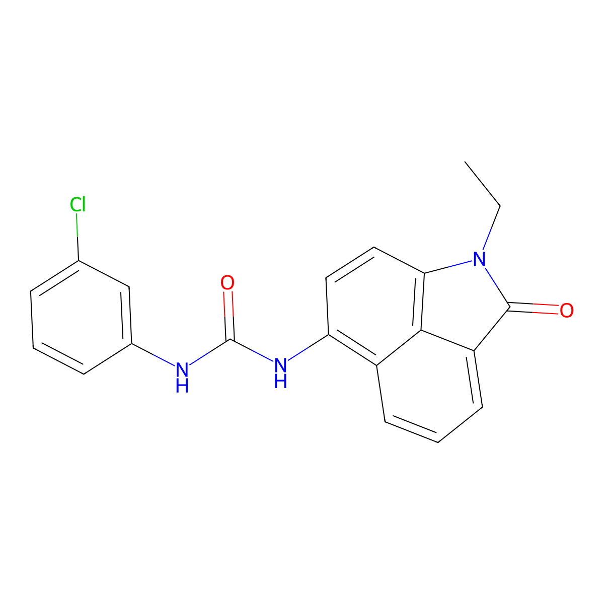 1-(3-Chlorophenyl)-3-(1-ethyl-2-oxo-1,2-dihydrobenzo[cd]indol-6-yl)urea molecular structure, CAS 330191-17-8