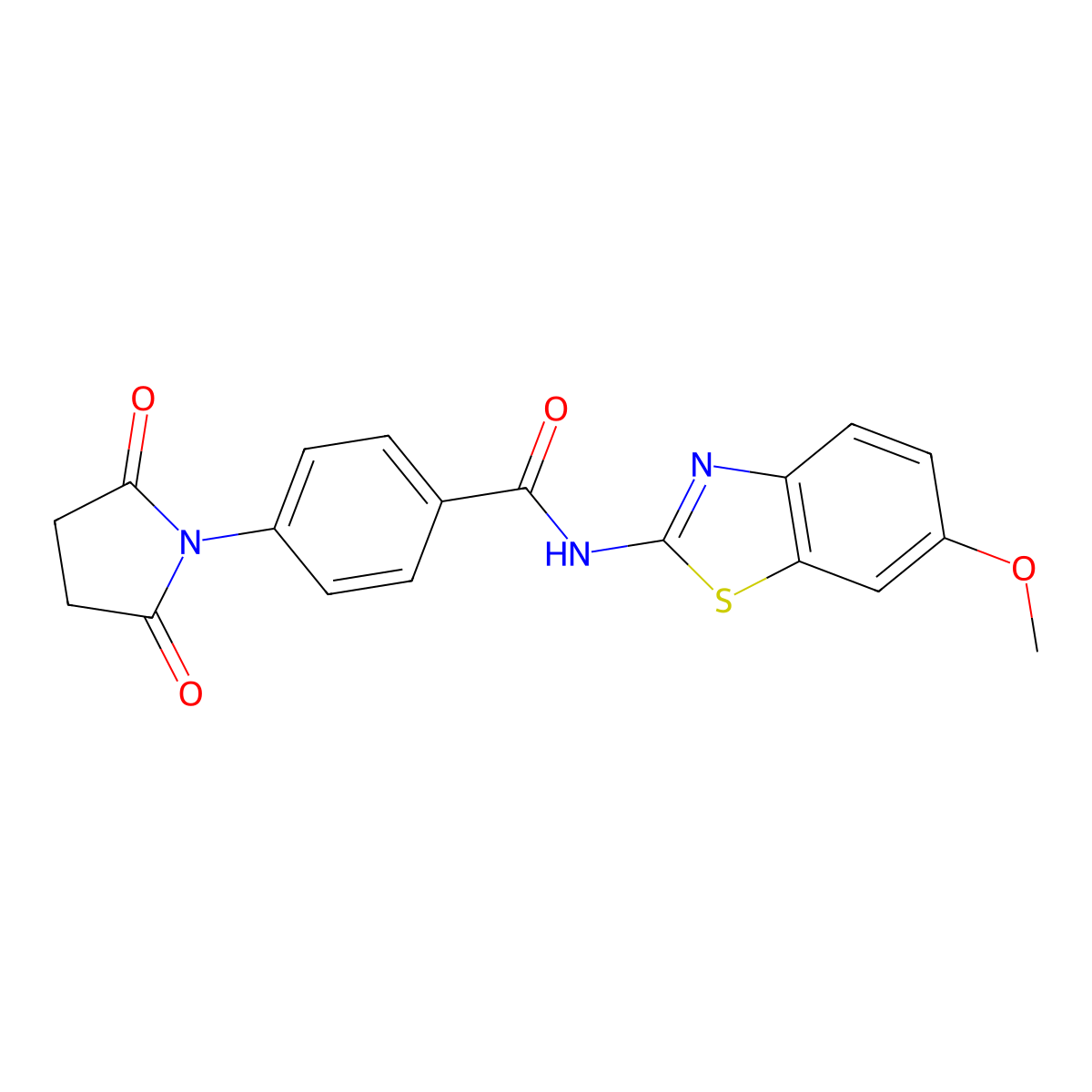 4-(2,5-dioxopyrrolidin-1-yl)-N-(6-methoxy-1,3-benzothiazol-2-yl)benzamide molecular structure, CAS 330191-20-3