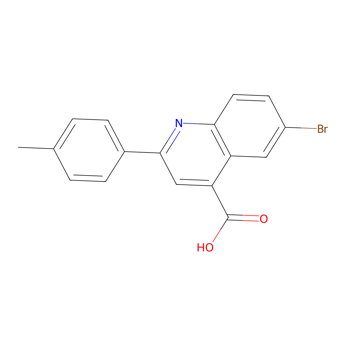6-Bromo-2-(4-methylphenyl)quinoline-4-carboxylic acid molecular structure, CAS 330194-05-3