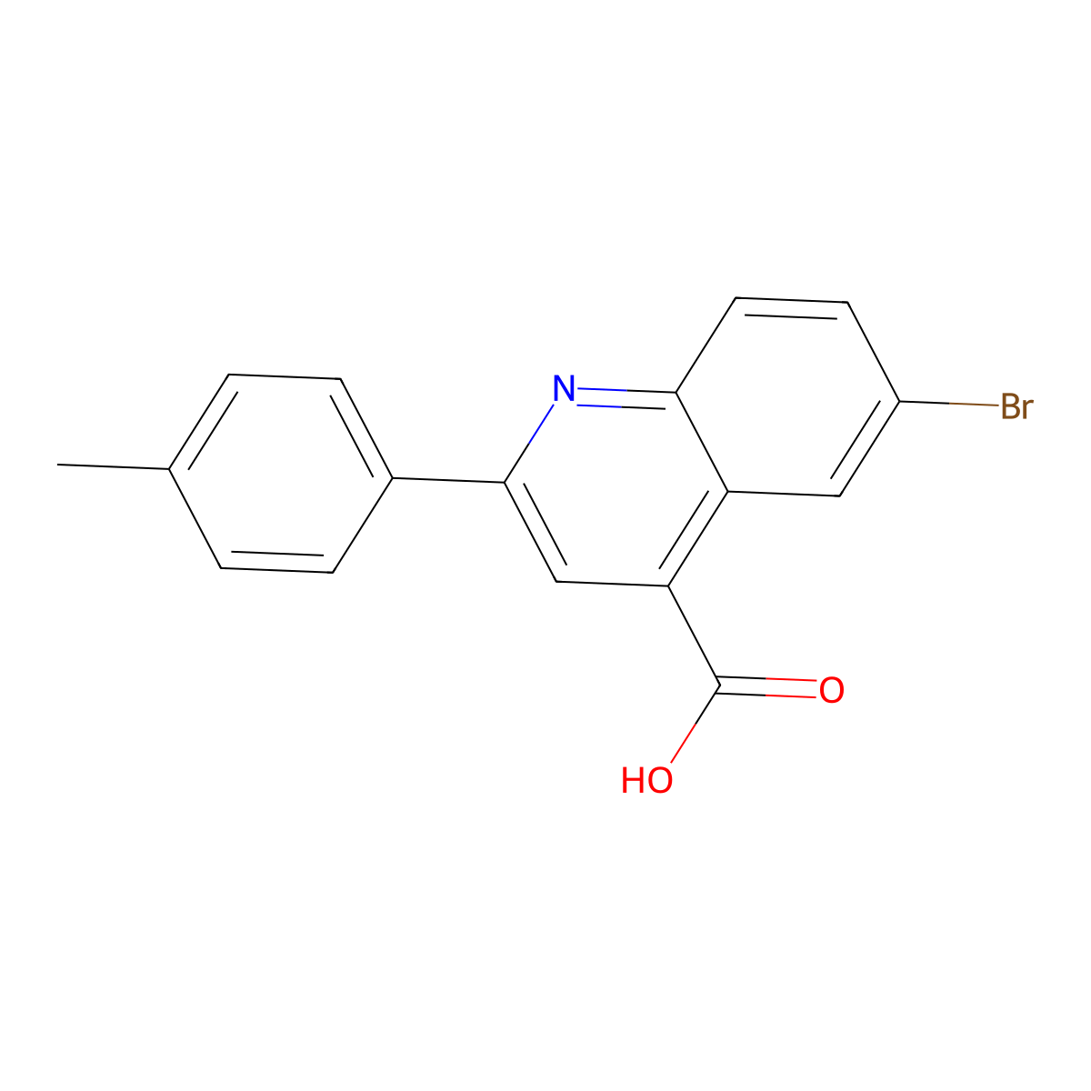 6-Bromo-2-(4-methylphenyl)quinoline-4-carboxylic acid molecular structure, CAS 330194-05-3