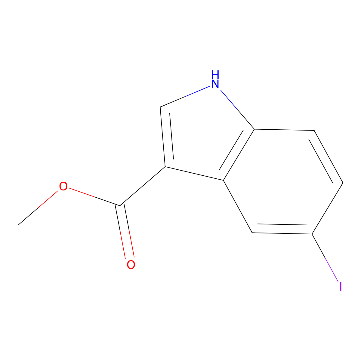 methyl 5-iodo-1H-indole-3-carboxylate molecular structure, CAS 330195-72-7
