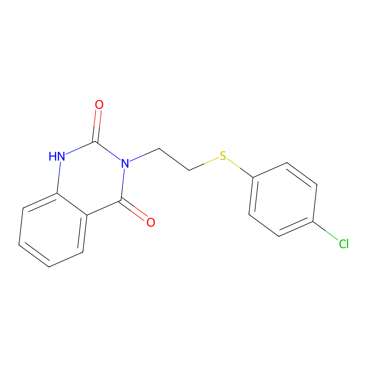 3-[2-(4-chlorophenyl)sulfanylethyl]-1H-quinazoline-2,4-dione molecular structure, CAS 330197-72-3