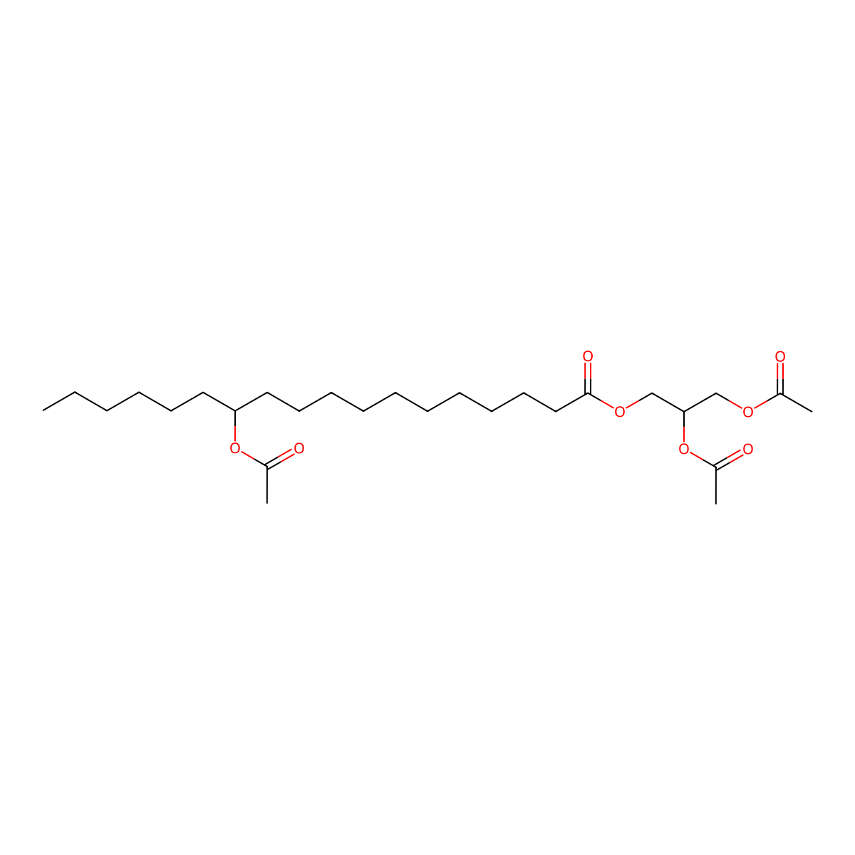 2,3-Bis(acetyloxy)propyl 12-(acetyloxy)octadecanoate molecular structure, CAS 330198-91-9