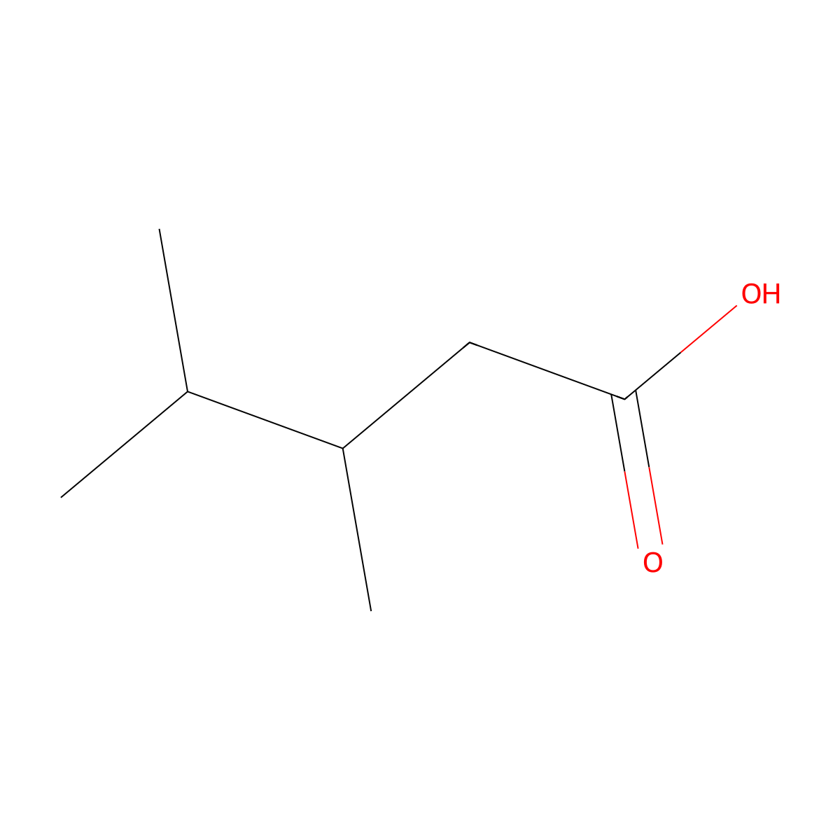 3,4-Dimethylpentanoic acid molecular structure, CAS 3302-06-5