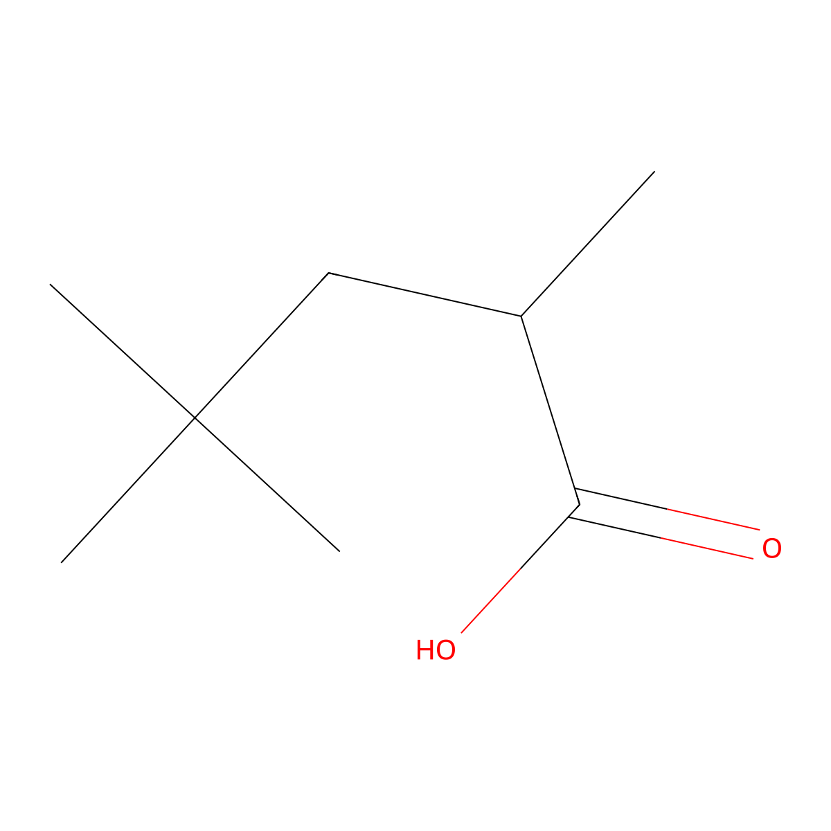 2,4,4-Trimethylpentanoic acid molecular structure, CAS 3302-09-8