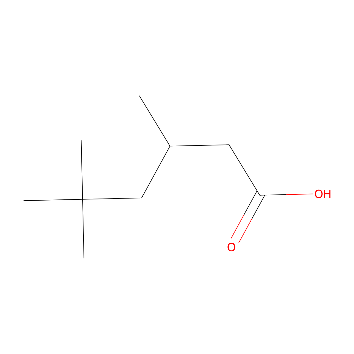 3,5,5-Trimethylhexanoic acid molecular structure, CAS 3302-10-1