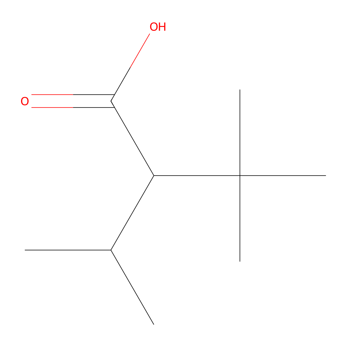 3,3-Dimethyl-2-(propan-2-yl)butanoic acid molecular structure, CAS 3302-11-2
