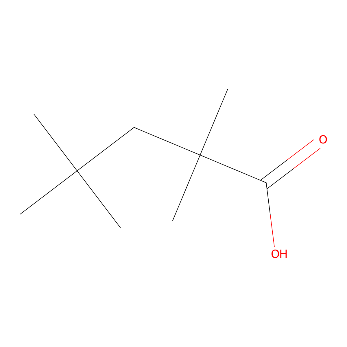 2,2,4,4-Tetramethylpentanoic acid molecular structure, CAS 3302-12-3