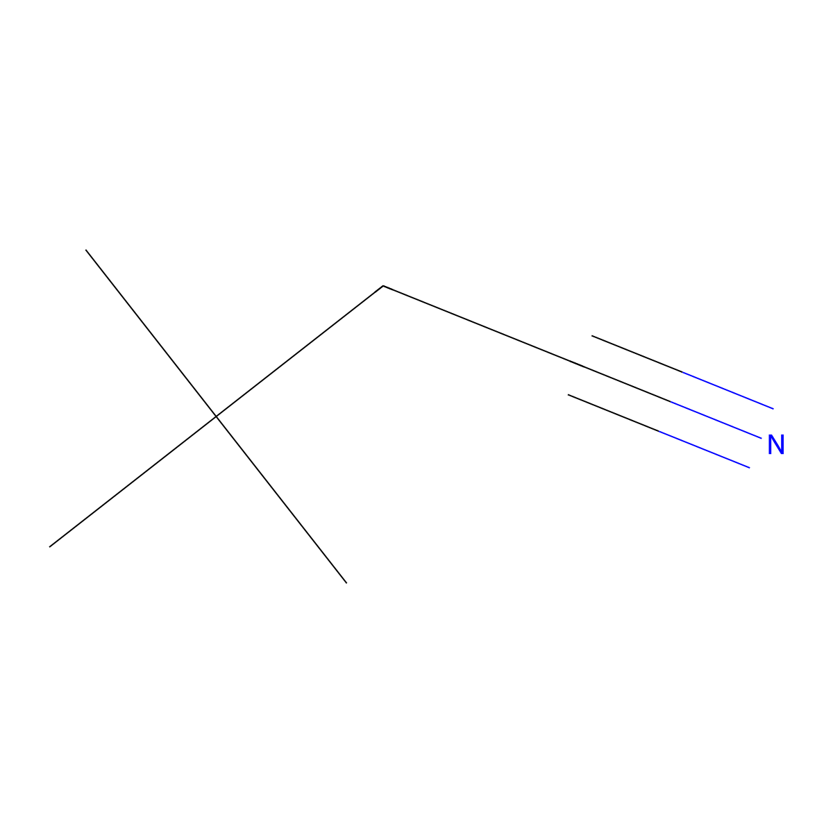 Tert-butylacetonitrile molecular structure, CAS 3302-16-7