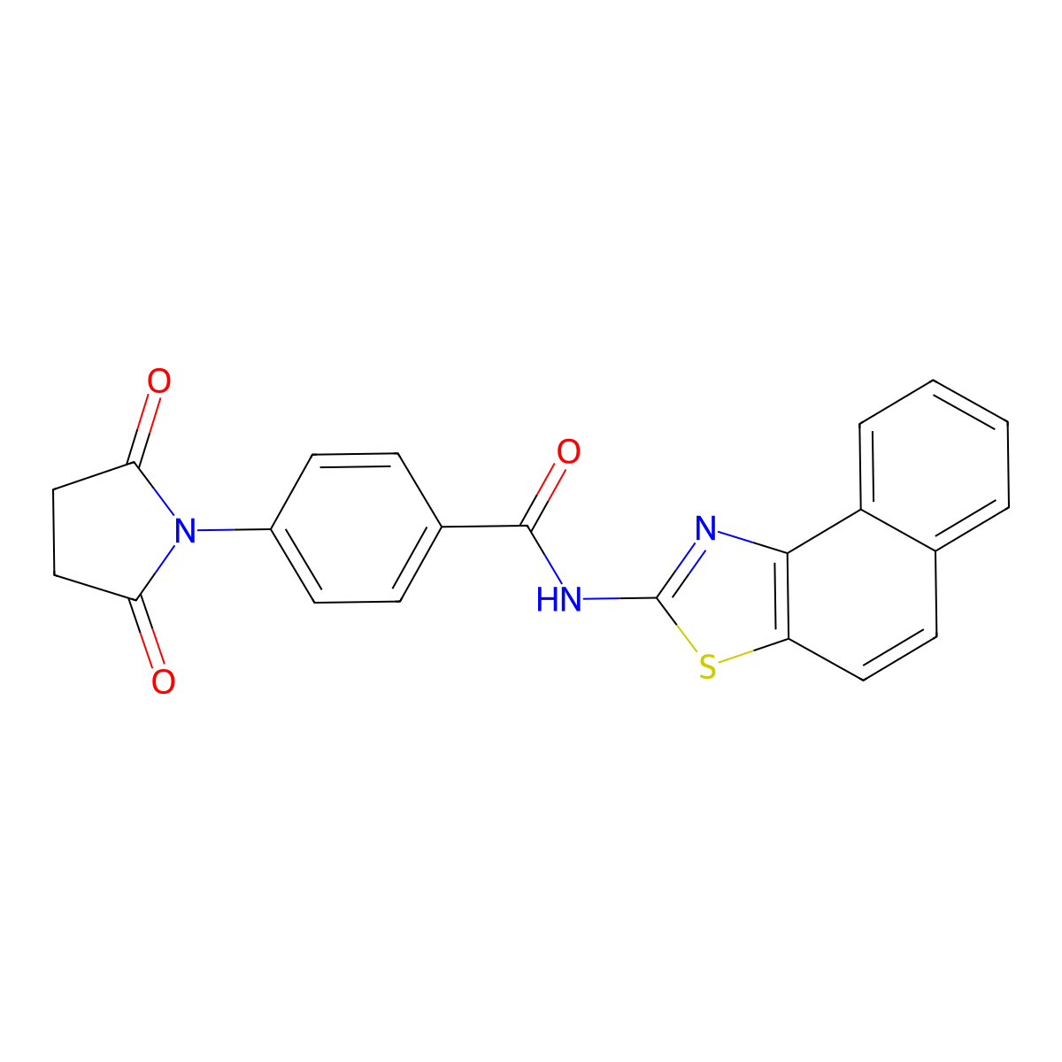 N-benzo[e][1,3]benzothiazol-2-yl-4-(2,5-dioxopyrrolidin-1-yl)benzamide molecular structure, CAS 330200-76-5