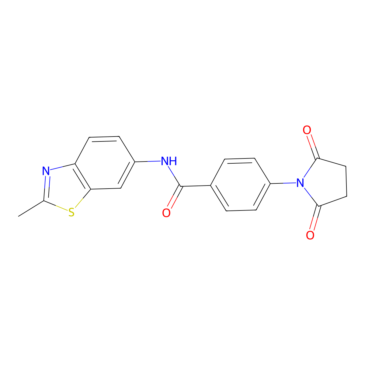 4-(2,5-dioxopyrrolidin-1-yl)-N-(2-methylbenzo[d]thiazol-6-yl)benzamide molecular structure, CAS 330200-78-7