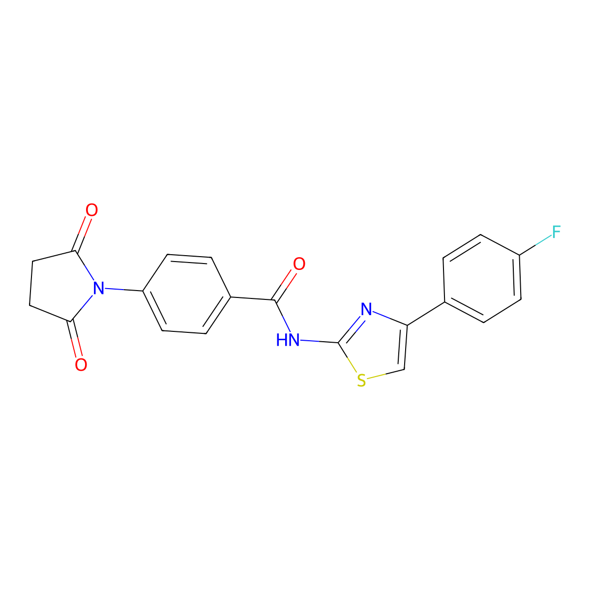4-(2,5-dioxopyrrolidin-1-yl)-N-[4-(4-fluorophenyl)-1,3-thiazol-2-yl]benzamide molecular structure, CAS 330200-82-3