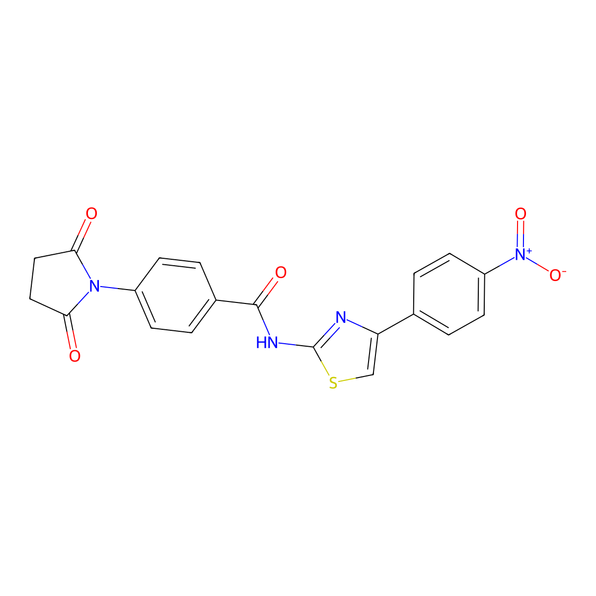 4-(2,5-dioxopyrrolidin-1-yl)-N-[4-(4-nitrophenyl)-1,3-thiazol-2-yl]benzamide molecular structure, CAS 330200-84-5