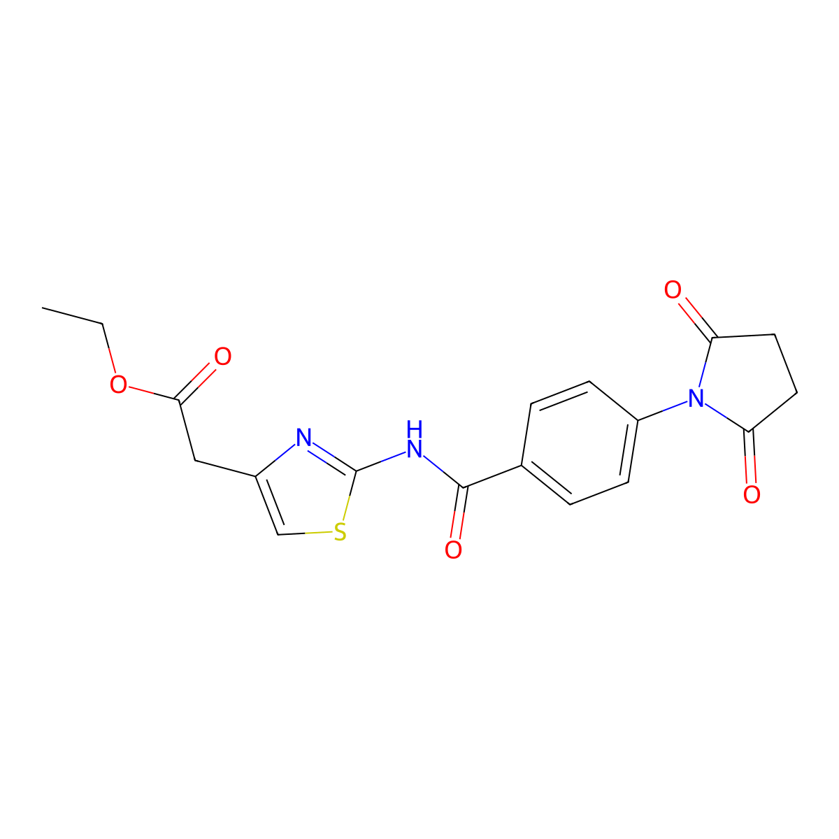 Ethyl 2-(2-(4-(2,5-dioxopyrrolidin-1-yl)benzamido)thiazol-4-yl)acetate molecular structure, CAS 330200-86-7