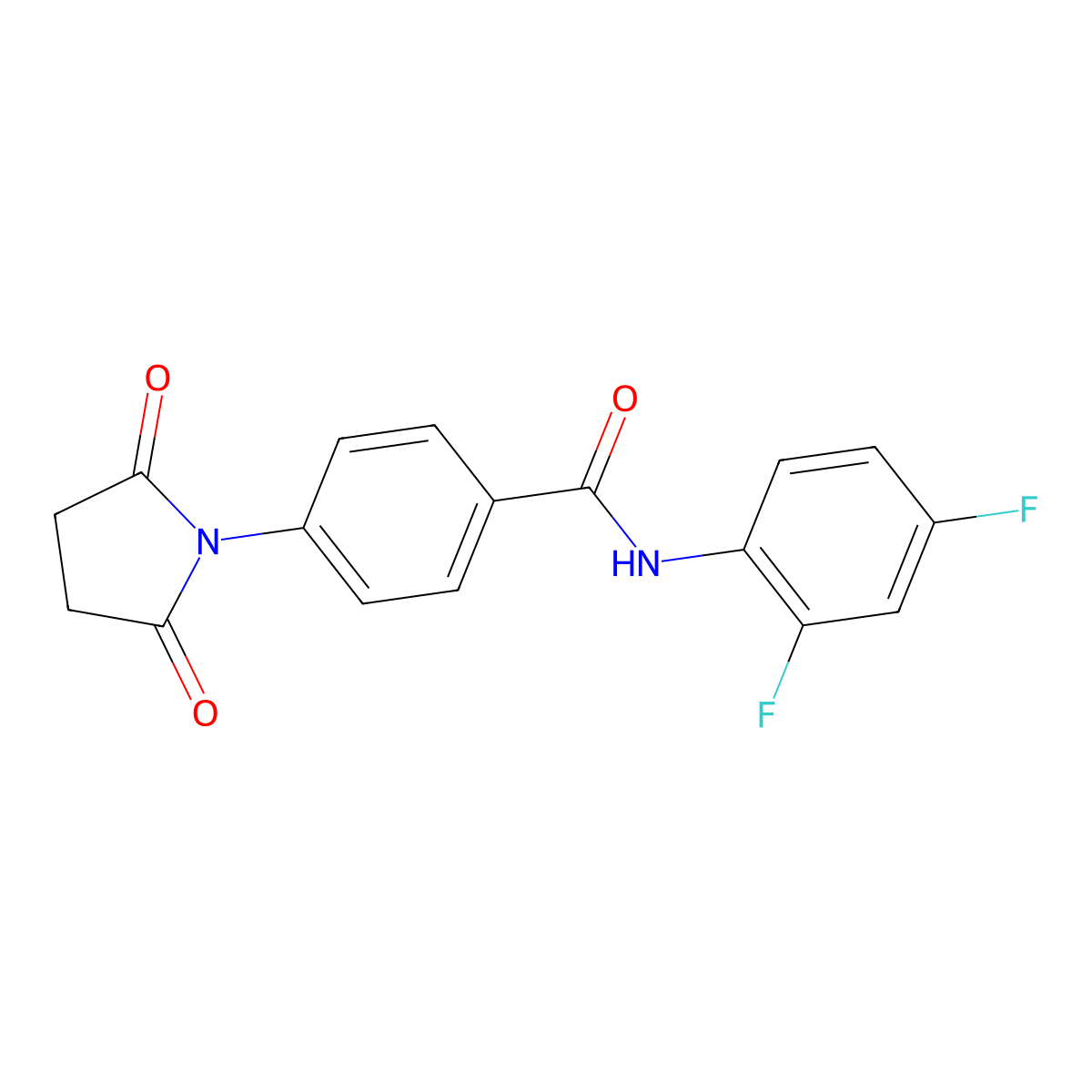N-(2,4-difluorophenyl)-4-(2,5-dioxopyrrolidin-1-yl)benzamide molecular structure, CAS 330200-90-3