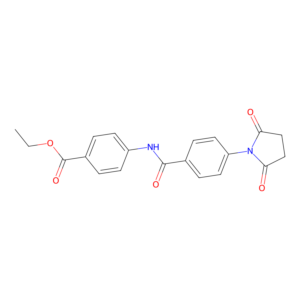 Ethyl 4-[4-(2,5-dioxopyrrolidin-1-yl)benzamido]benzoate molecular structure, CAS 330200-91-4