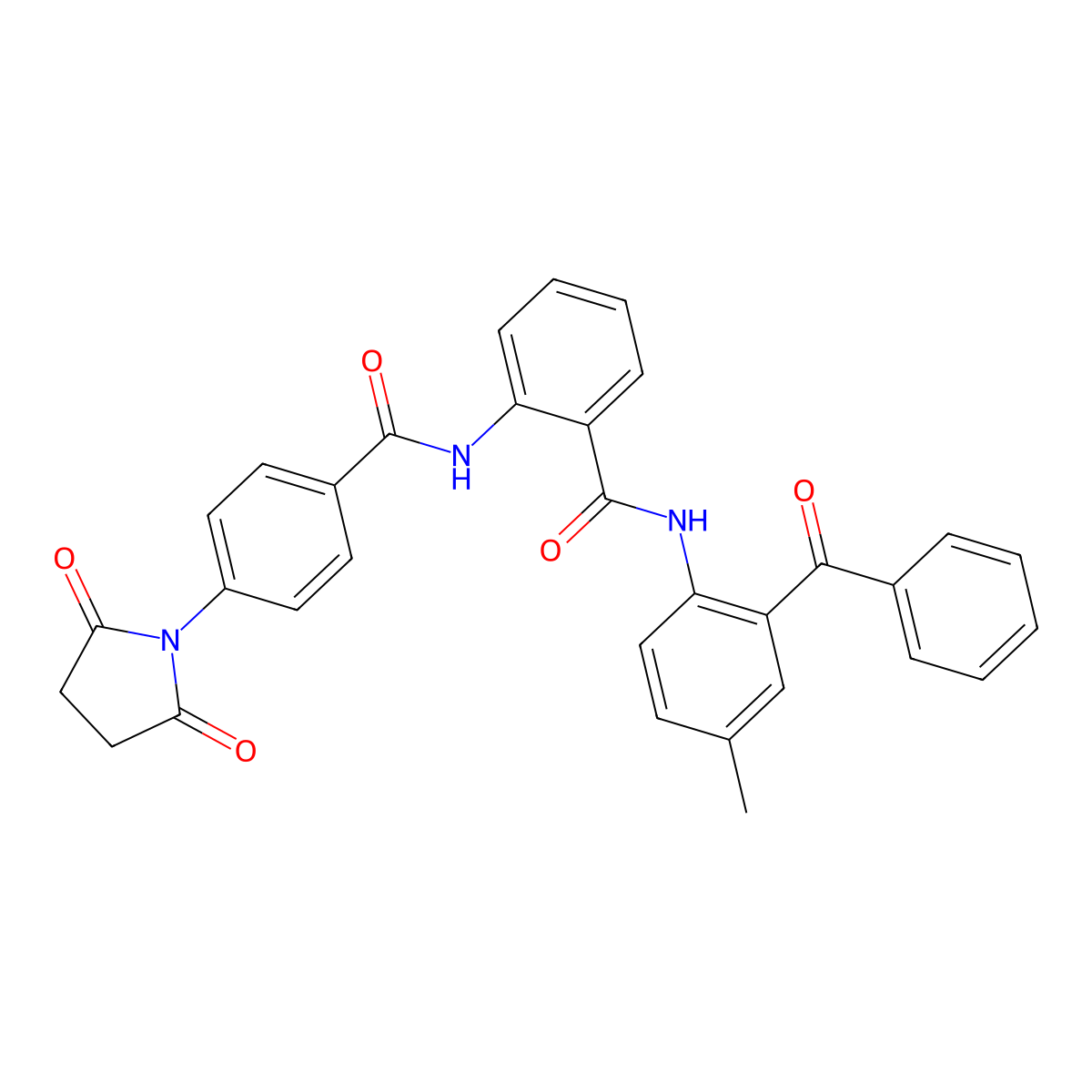 N-(2-benzoyl-4-methylphenyl)-2-[[4-(2,5-dioxopyrrolidin-1-yl)benzoyl]amino]benzamide molecular structure, CAS 330200-94-7