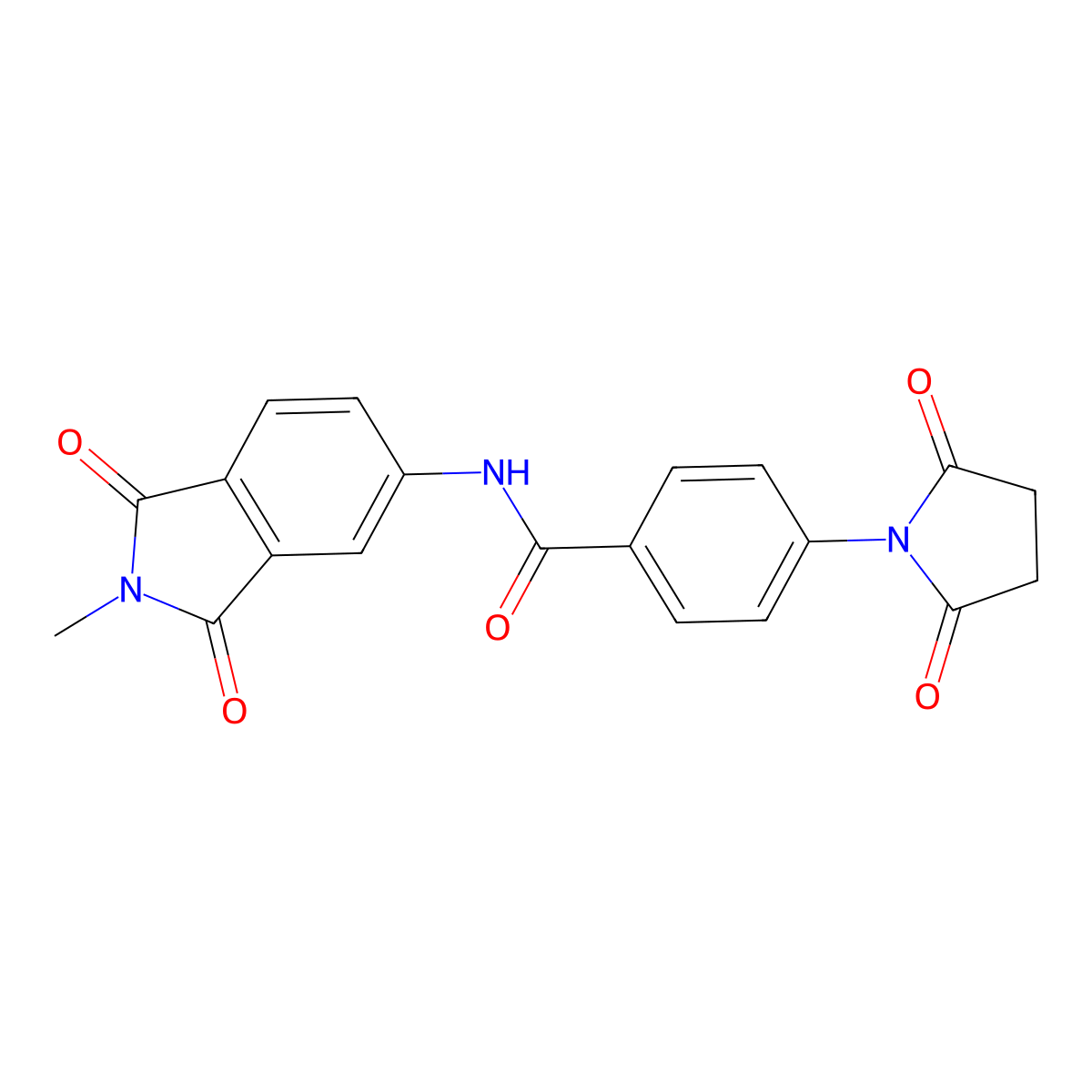 4-(2,5-dioxopyrrolidin-1-yl)-N-(2-methyl-1,3-dioxoisoindolin-5-yl)benzamide molecular structure, CAS 330200-95-8