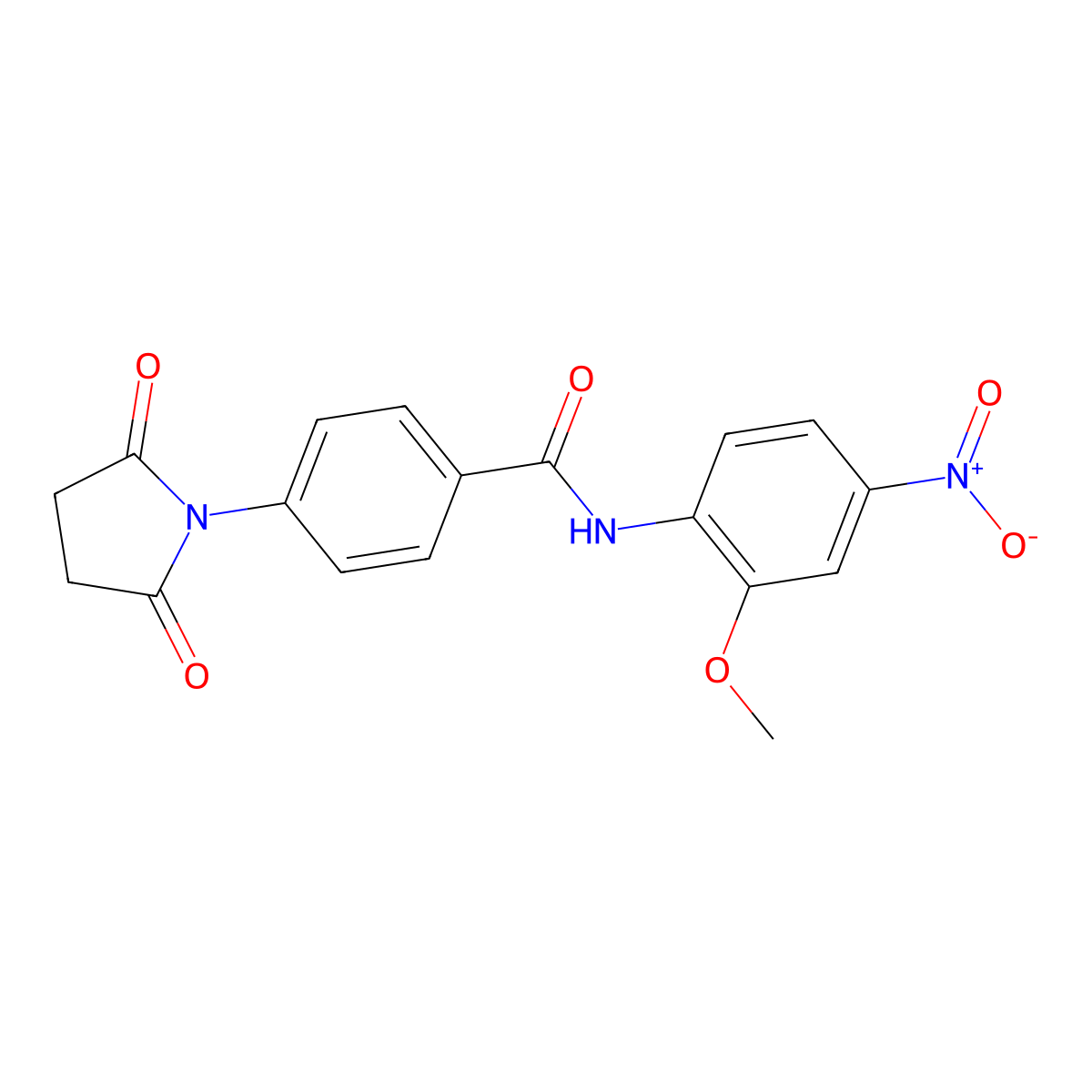 4-(2,5-dioxopyrrolidin-1-yl)-N-(2-methoxy-4-nitrophenyl)benzamide molecular structure, CAS 330200-97-0