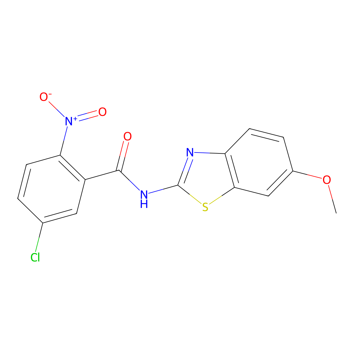 5-chloro-N-(6-methoxy-1,3-benzothiazol-2-yl)-2-nitrobenzamide molecular structure, CAS 330201-09-7