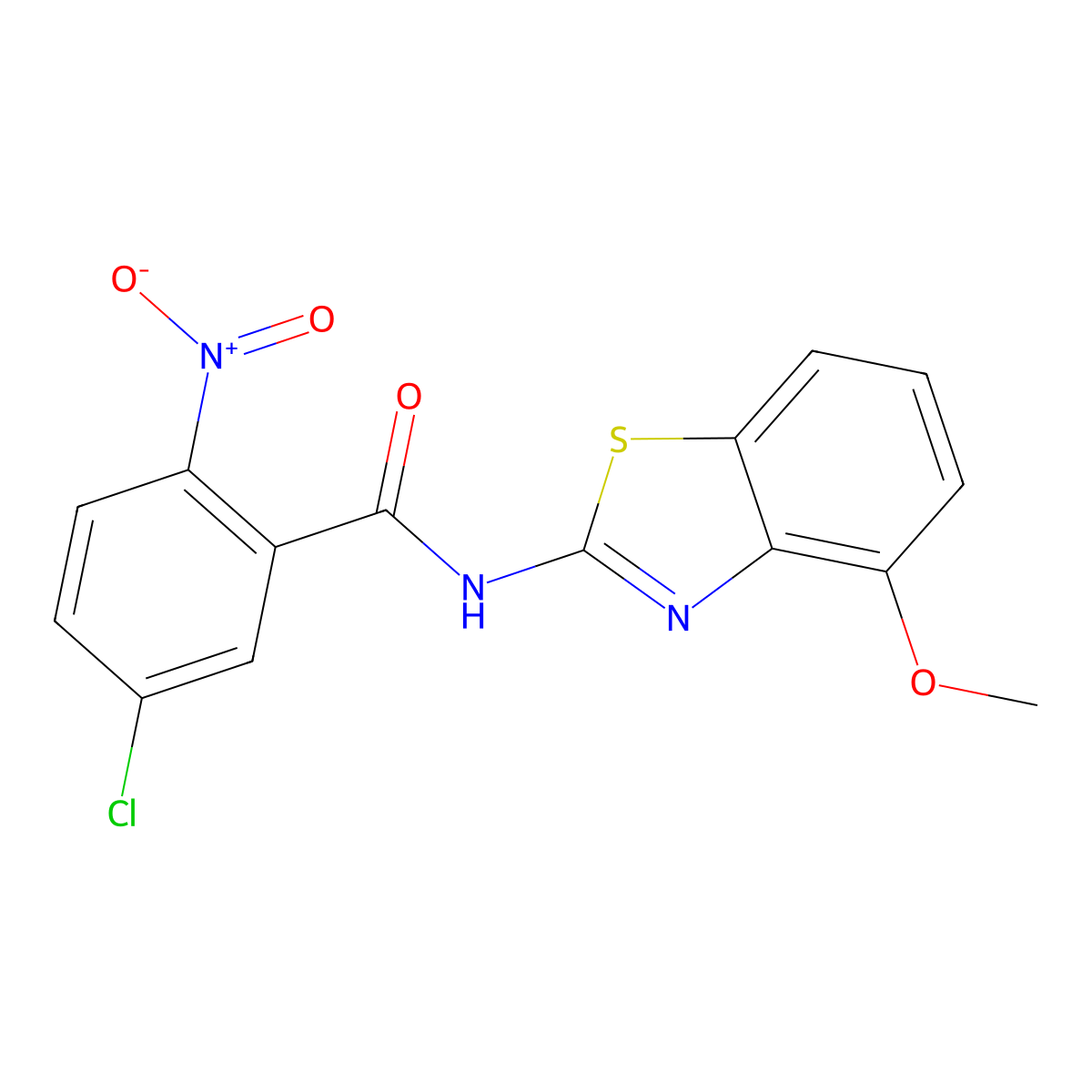 5-chloro-N-(4-methoxy-1,3-benzothiazol-2-yl)-2-nitrobenzamide molecular structure, CAS 330201-11-1