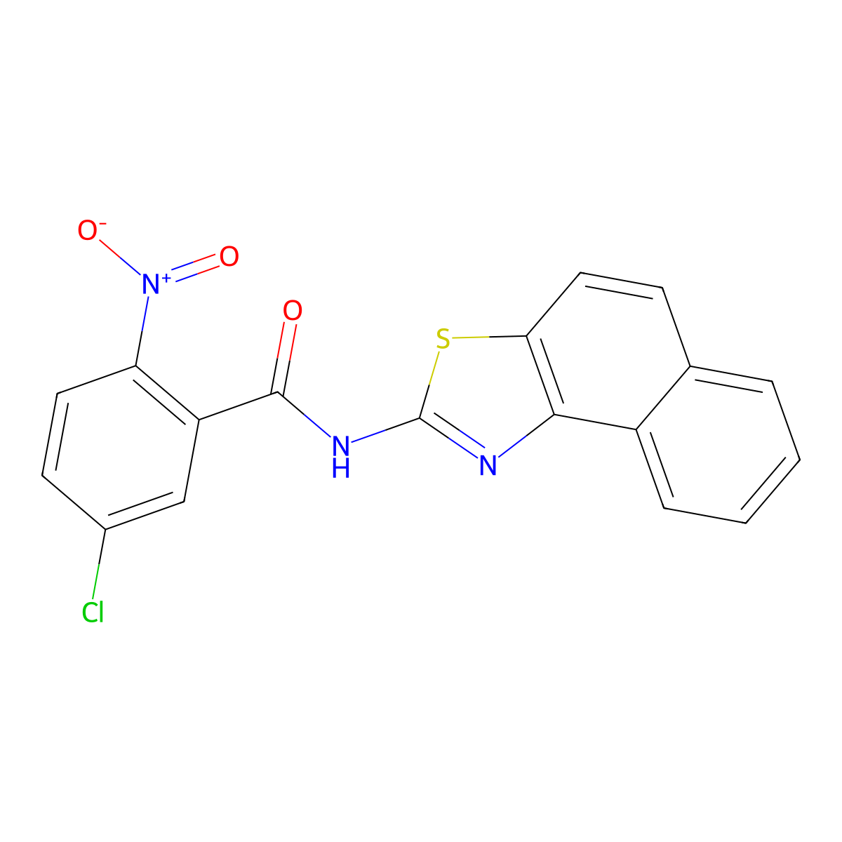 N-benzo[e][1,3]benzothiazol-2-yl-5-chloro-2-nitrobenzamide molecular structure, CAS 330201-14-4