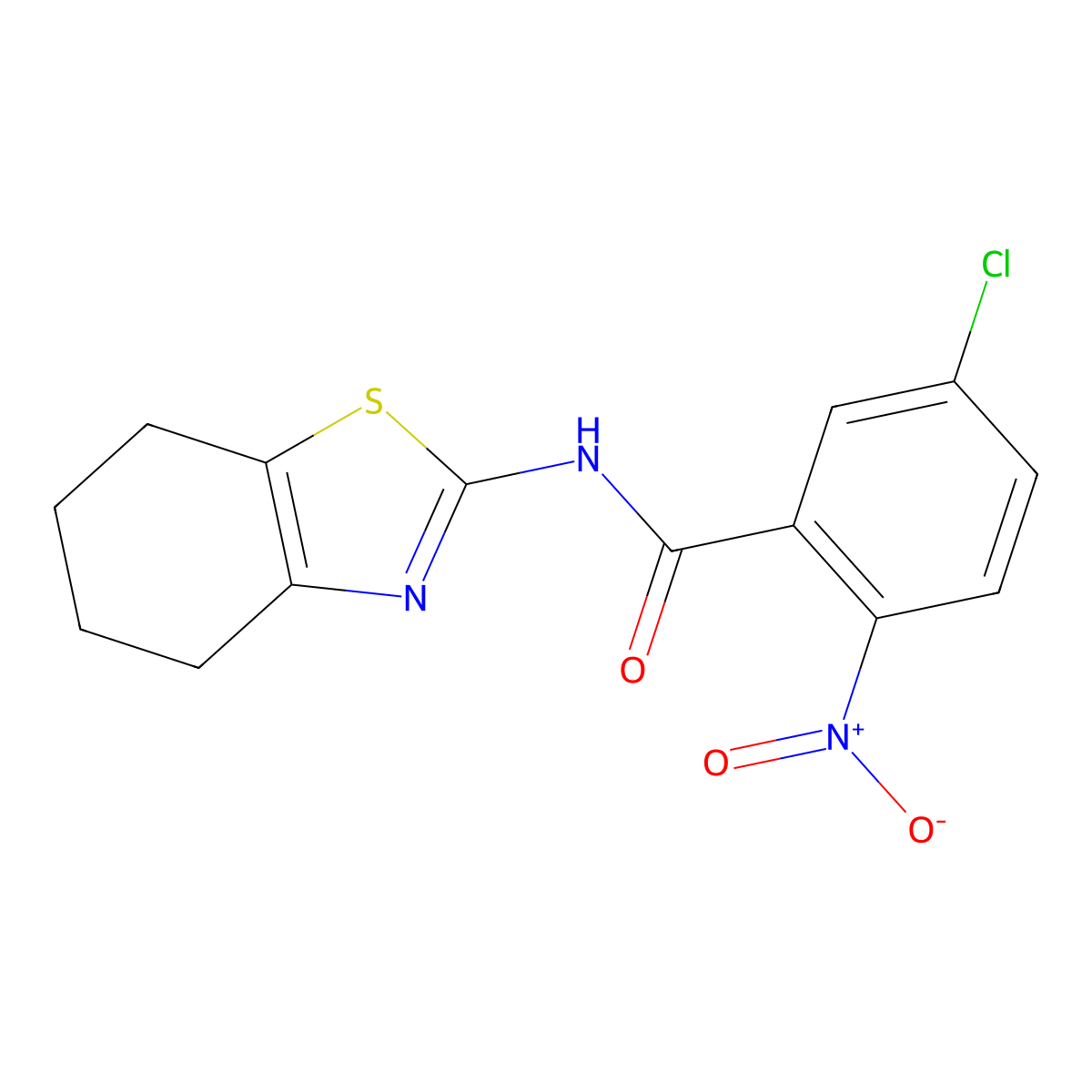 5-chloro-2-nitro-N-(4,5,6,7-tetrahydro-1,3-benzothiazol-2-yl)benzamide molecular structure, CAS 330201-16-6
