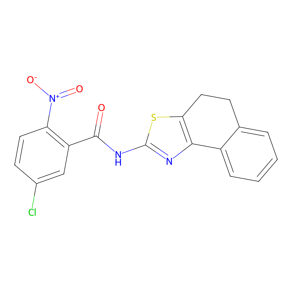 5-chloro-N-(4,5-dihydrobenzo[e][1,3]benzothiazol-2-yl)-2-nitrobenzamide molecular structure, CAS 330201-17-7
