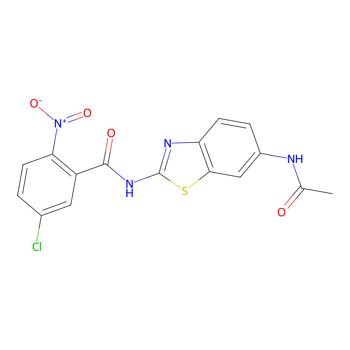 N-(6-acetamidobenzo[d]thiazol-2-yl)-5-chloro-2-nitrobenzamide molecular structure, CAS 330201-18-8
