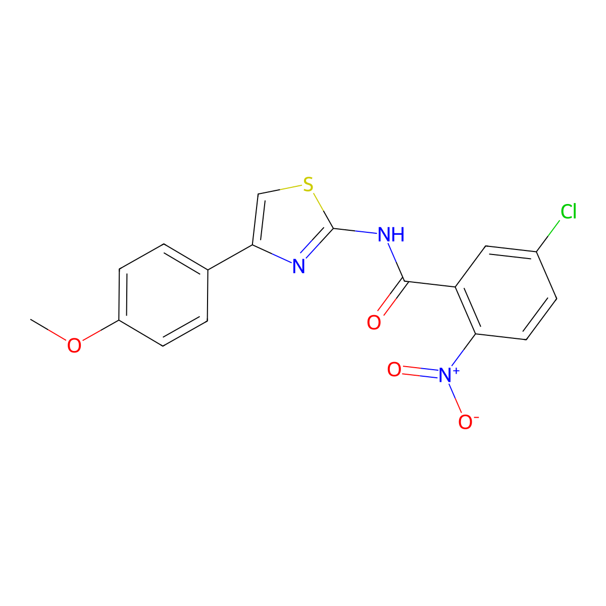 5-chloro-N-[4-(4-methoxyphenyl)-1,3-thiazol-2-yl]-2-nitrobenzamide molecular structure, CAS 330201-21-3