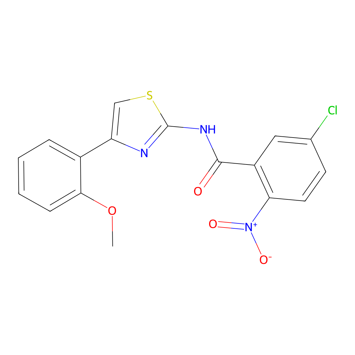5-chloro-N-[4-(2-methoxyphenyl)-1,3-thiazol-2-yl]-2-nitrobenzamide molecular structure, CAS 330201-26-8