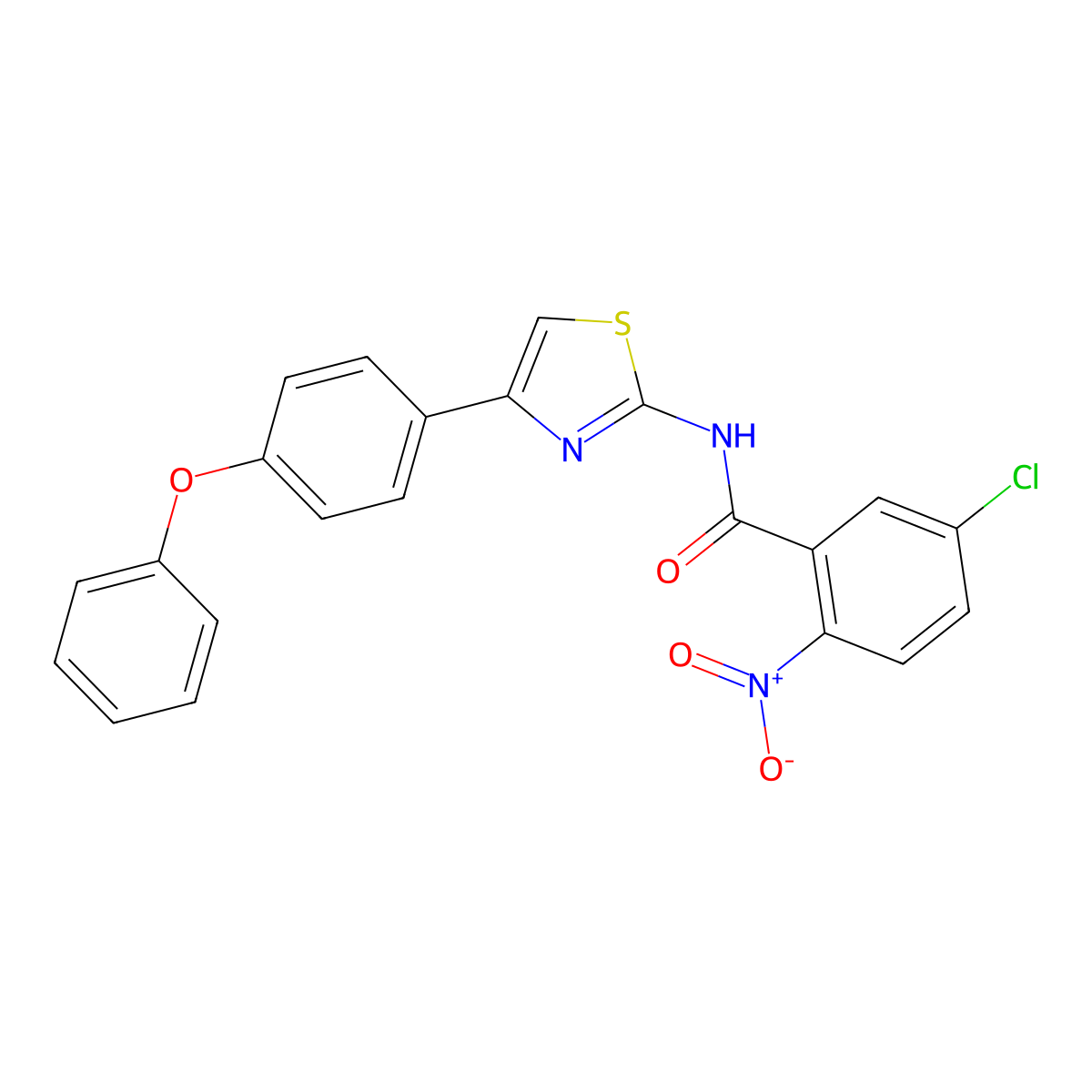 5-chloro-2-nitro-N-[4-(4-phenoxyphenyl)-1,3-thiazol-2-yl]benzamide molecular structure, CAS 330201-27-9
