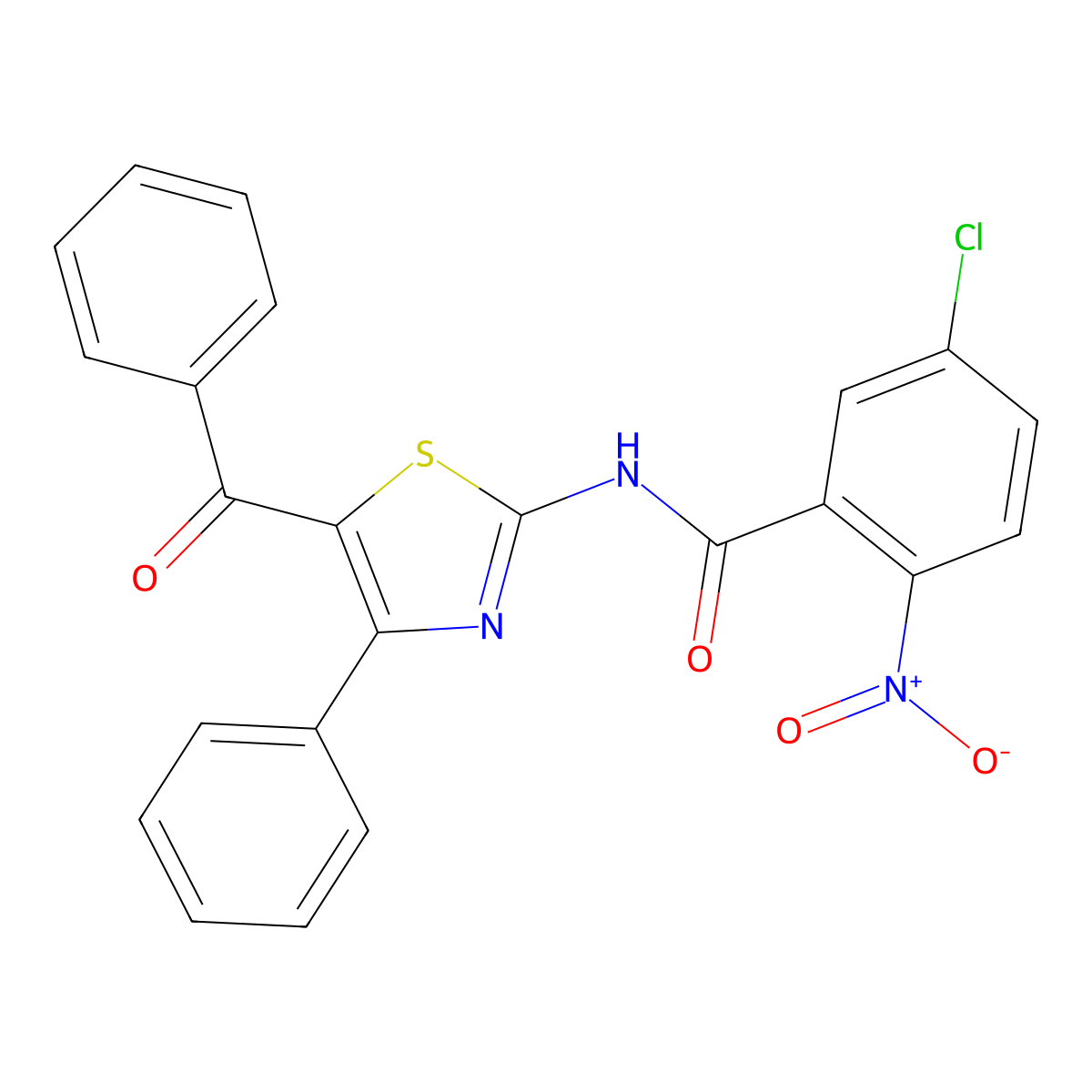 N-(5-benzoyl-4-phenyl-1,3-thiazol-2-yl)-5-chloro-2-nitrobenzamide molecular structure, CAS 330201-29-1