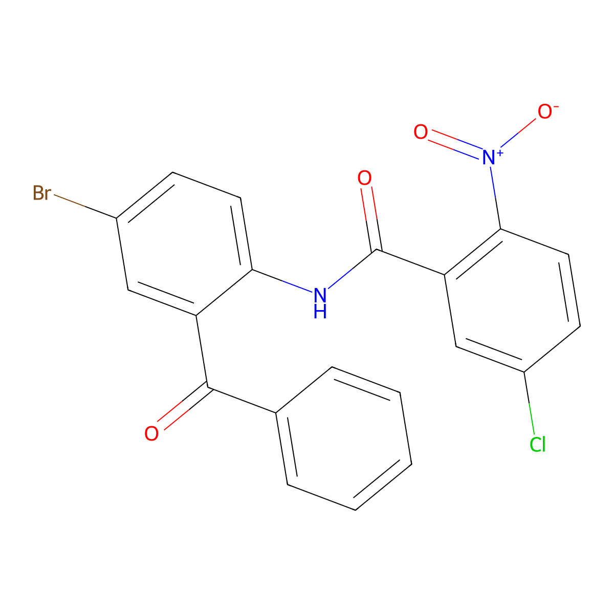 N-(2-benzoyl-4-bromophenyl)-5-chloro-2-nitrobenzamide molecular structure, CAS 330201-33-7