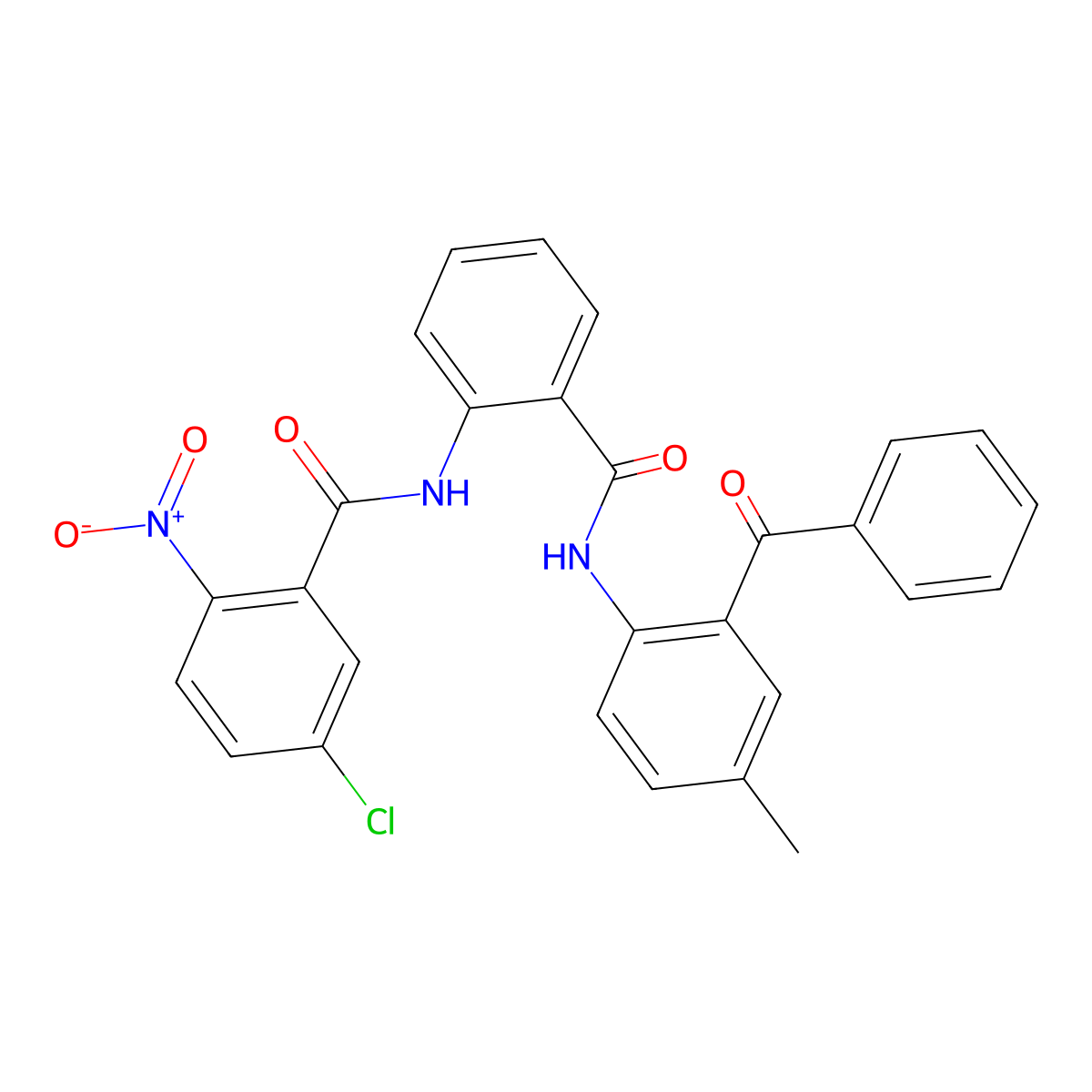 N-{2-[(2-Benzoyl-4-methylphenyl)carbamoyl]phenyl}-5-chloro-2-nitrobenzamide molecular structure, CAS 330201-34-8