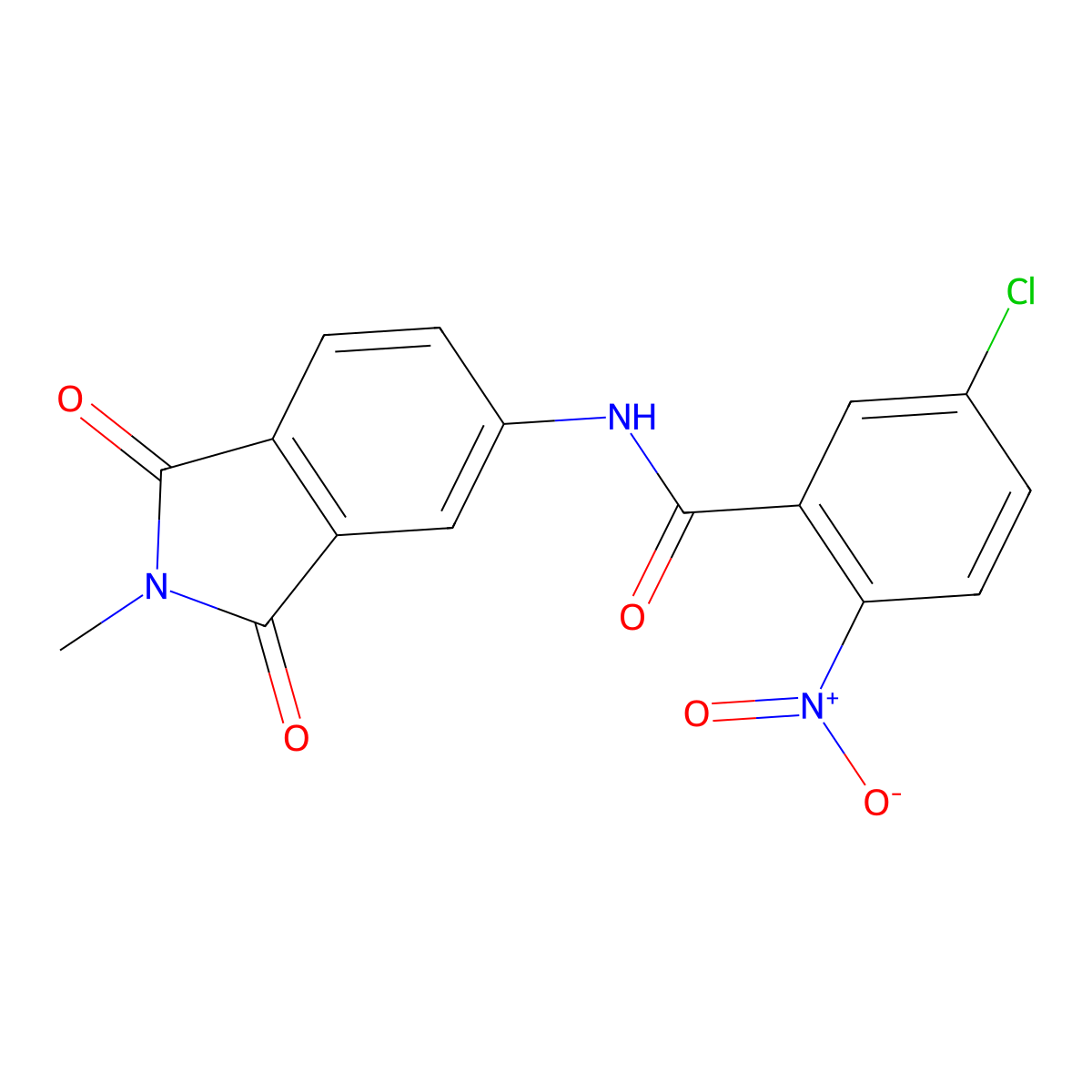 5-chloro-N-(2-methyl-1,3-dioxoisoindol-5-yl)-2-nitrobenzamide molecular structure, CAS 330201-35-9