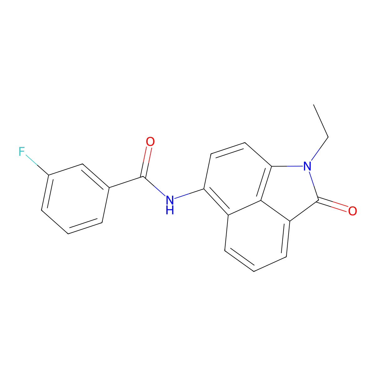 N-(1-ethyl-2-oxo-1,2-dihydrobenzo[cd]indol-6-yl)-3-fluorobenzamide molecular structure, CAS 330201-47-3