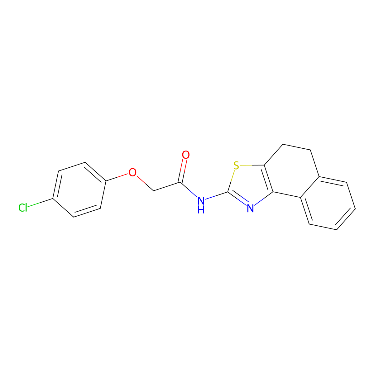 2-(4-chlorophenoxy)-N-(4,5-dihydrobenzo[e][1,3]benzothiazol-2-yl)acetamide molecular structure, CAS 330201-54-2