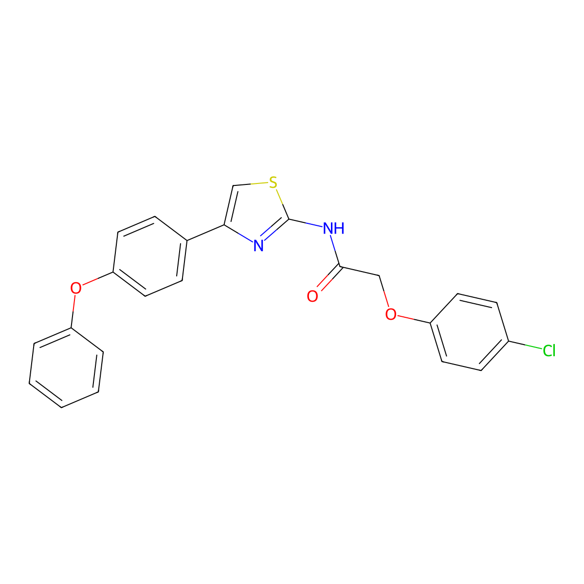 2-(4-chlorophenoxy)-N-[4-(4-phenoxyphenyl)-1,3-thiazol-2-yl]acetamide molecular structure, CAS 330201-68-8