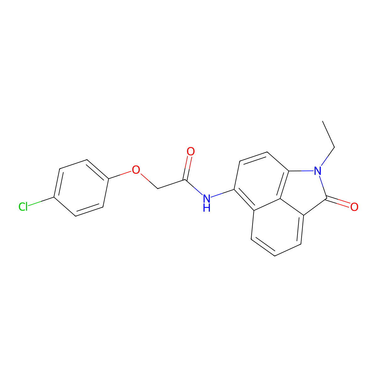 2-(4-chlorophenoxy)-N-(1-ethyl-2-oxo-1,2-dihydrobenzo[cd]indol-6-yl)acetamide molecular structure, CAS 330201-69-9
