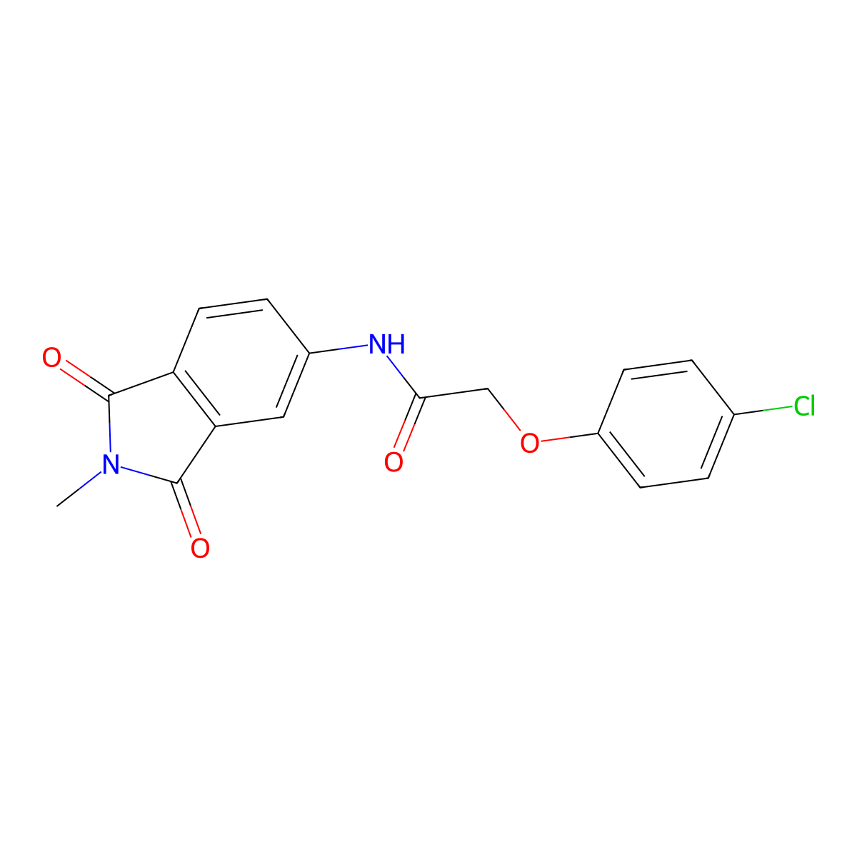 2-(4-chlorophenoxy)-N-(2-methyl-1,3-dioxo-2,3-dihydro-1H-isoindol-5-yl)acetamide molecular structure, CAS 330201-70-2