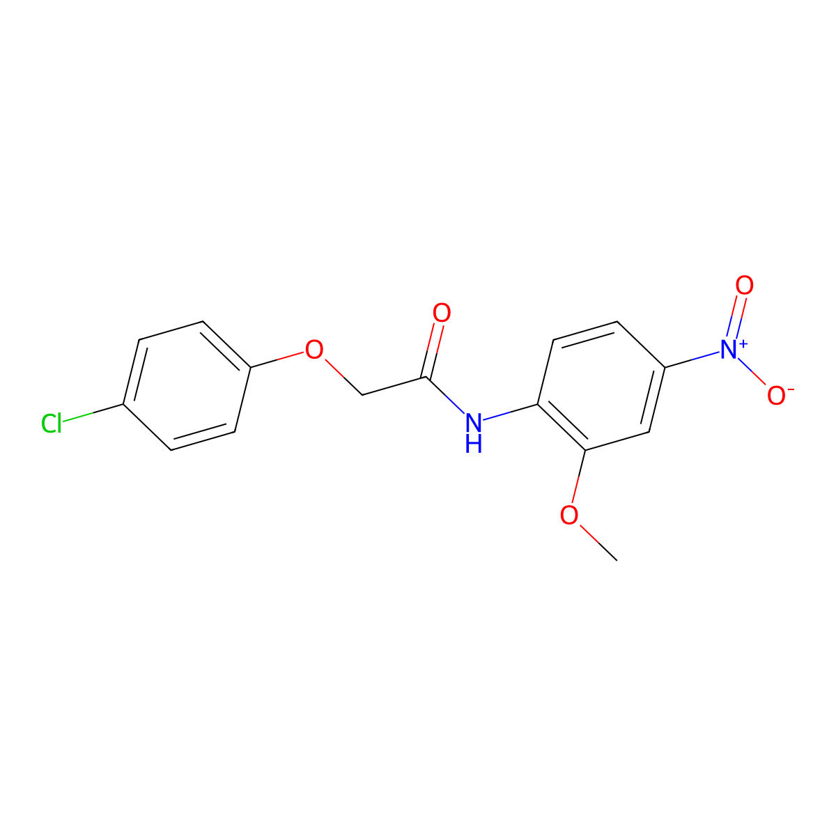 2-(4-chlorophenoxy)-N-(2-methoxy-4-nitrophenyl)acetamide molecular structure, CAS 330201-74-6