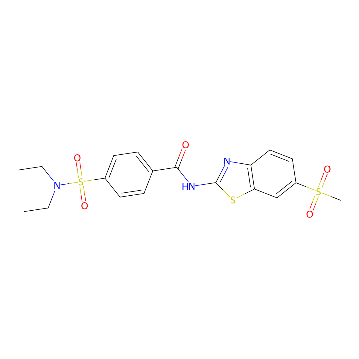 4-(N,N-diethylsulfamoyl)-N-(6-(methylsulfonyl)benzo[d]thiazol-2-yl)benzamide molecular structure, CAS 330201-79-1