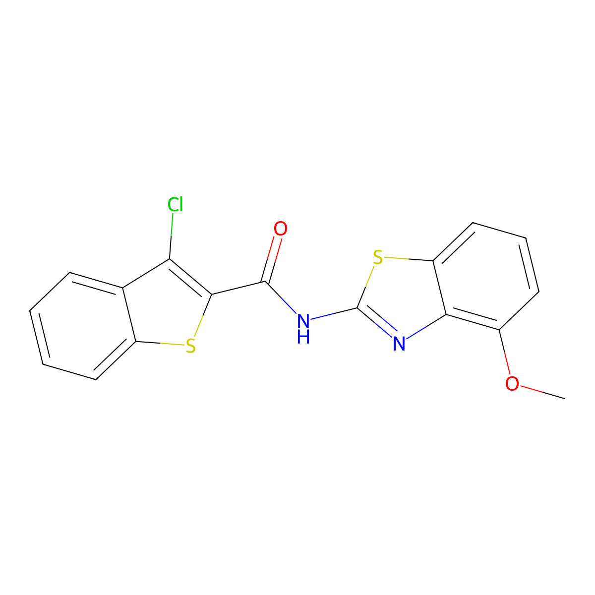 3-chloro-N-(4-methoxy-1,3-benzothiazol-2-yl)-1-benzothiophene-2-carboxamide molecular structure, CAS 330201-87-1