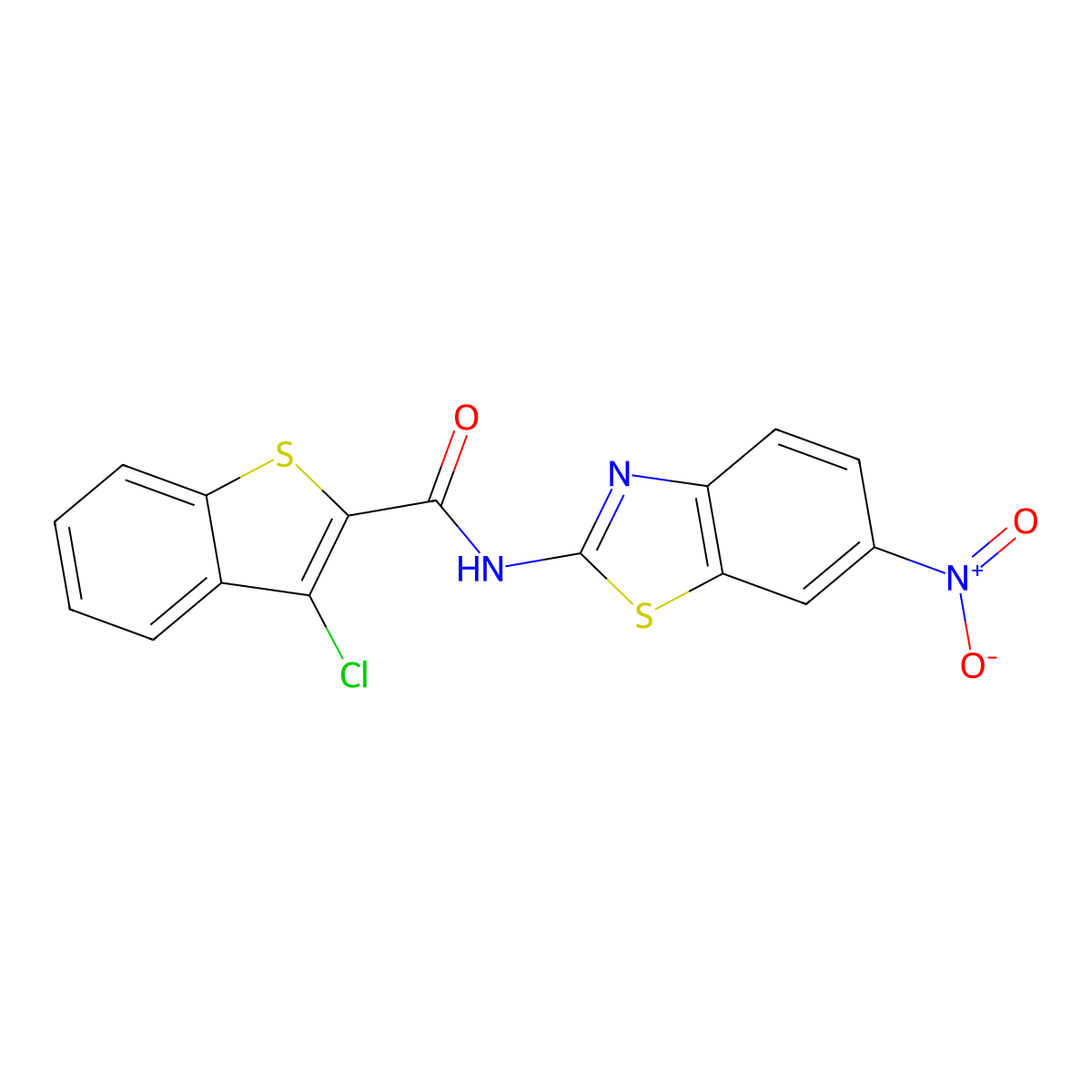3-chloro-N-(6-nitro-1,3-benzothiazol-2-yl)-1-benzothiophene-2-carboxamide molecular structure, CAS 330201-90-6