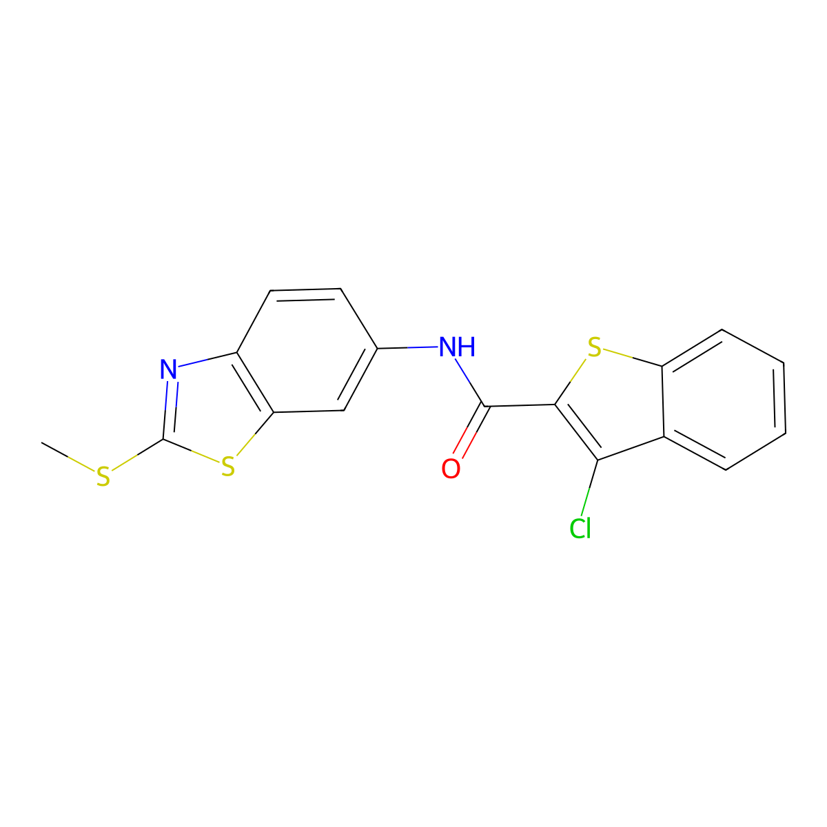 3-chloro-N-(2-(methylthio)benzo[d]thiazol-6-yl)benzo[b]thiophene-2-carboxamide molecular structure, CAS 330201-92-8