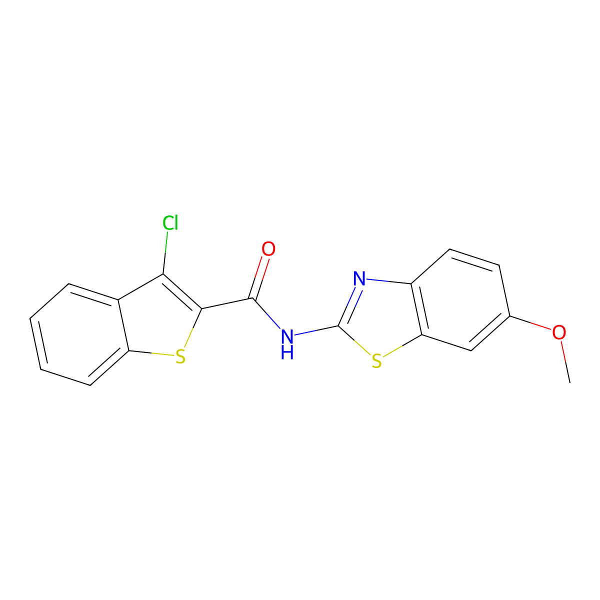3-chloro-N-(6-methoxy-1,3-benzothiazol-2-yl)-1-benzothiophene-2-carboxamide molecular structure, CAS 330201-93-9