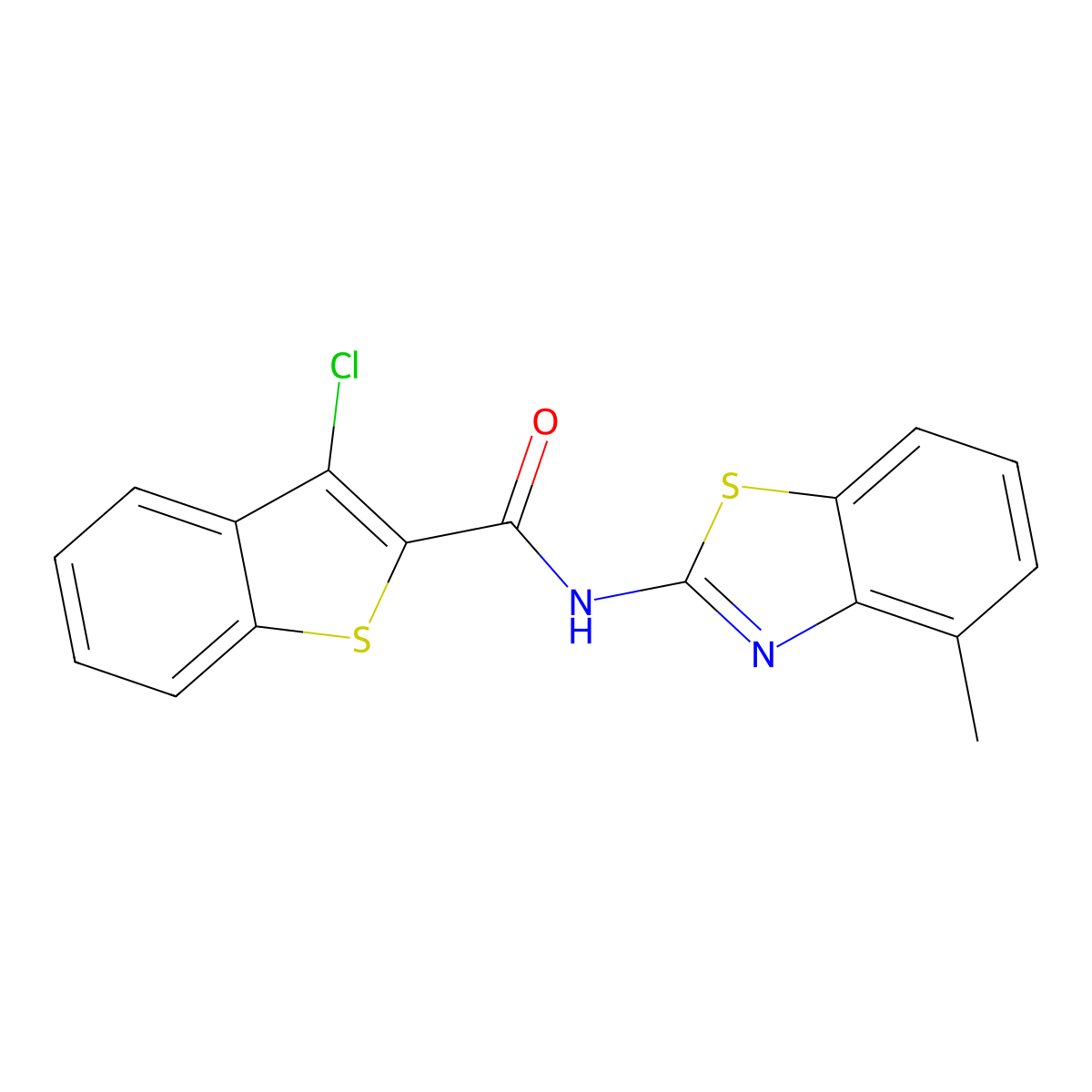3-chloro-N-(4-methyl-1,3-benzothiazol-2-yl)-1-benzothiophene-2-carboxamide molecular structure, CAS 330201-95-1