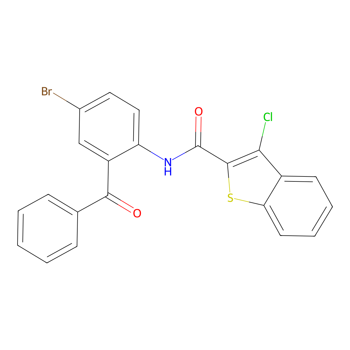 N-(2-benzoyl-4-bromophenyl)-3-chloro-1-benzothiophene-2-carboxamide molecular structure, CAS 330202-07-8